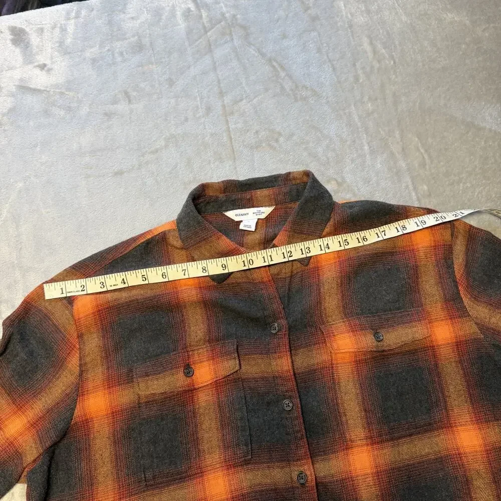 Old‎ Navy The Boyfriend Taylor Swift Evermore Flannel Shirt Plaid Women's Size L